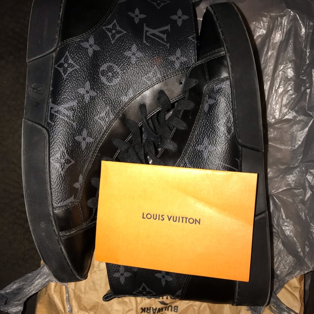 Louis Vuitton black leather& monogram eclipse High